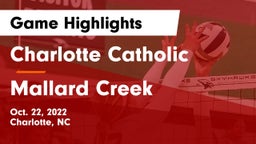 Charlotte Catholic  vs Mallard Creek  Game Highlights - Oct. 22, 2022