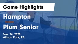 Hampton  vs Plum Senior  Game Highlights - Jan. 24, 2020