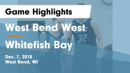 West Bend West  vs Whitefish Bay  Game Highlights - Dec. 7, 2018