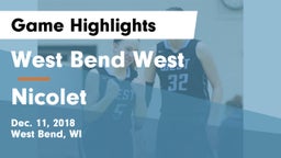 West Bend West  vs Nicolet  Game Highlights - Dec. 11, 2018