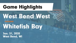 West Bend West  vs Whitefish Bay  Game Highlights - Jan. 31, 2020