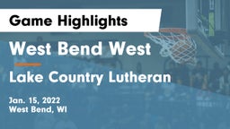 West Bend West  vs Lake Country Lutheran  Game Highlights - Jan. 15, 2022