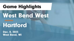 West Bend West  vs Hartford  Game Highlights - Dec. 8, 2023