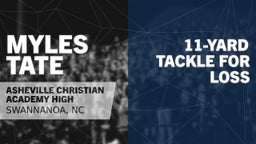 11-yard Tackle for Loss vs High Point Christian Academy 