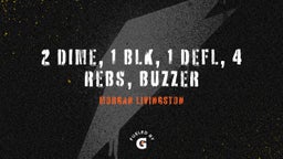 Morgan Livingston's highlights 2 DIME, 1 BLK, 1 DEFL, 4 REBS, BUZZER