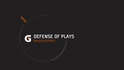 Defense of plays