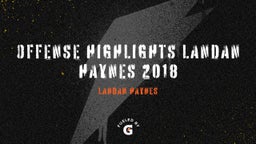 Offense highlights Landan Haynes 2018