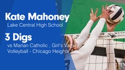 3 Digs vs Marian Catholic , Girl's Varsity Volleyball - Chicago Heights IL