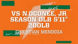 Christian Mendoza's highlights vs N.Oconee, JR season OLB 5'11" 200lb
