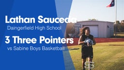 3 Three Pointers vs Sabine  Boys Basketball