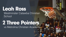 2 Three Pointers vs Metrolina Christian Academy 