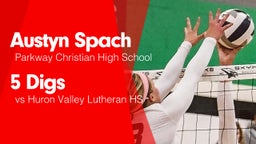 5 Digs vs Huron Valley Lutheran HS