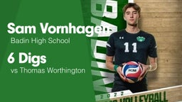 6 Digs vs Thomas Worthington 