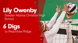 6 Digs vs Peachtree Ridge