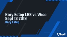 Kory Estep's highlights Kory Estep LHS vs Wise Sept 13 2019