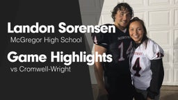 Game Highlights vs Cromwell-Wright