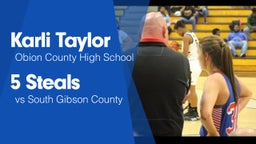 5 Steals vs South Gibson County 