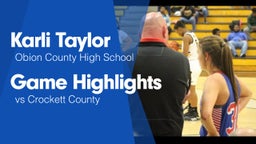 Game Highlights vs Crockett County 