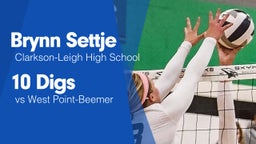 10 Digs vs West Point-Beemer