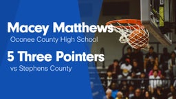 5 Three Pointers vs Stephens County 