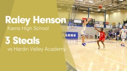 3 Steals vs Hardin Valley Academy