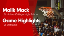 Game Highlights vs DeMatha 