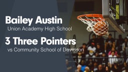 3 Three Pointers vs Community School of Davidson