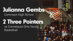 2 Three Pointers vs Connetquot Girls Varsity Basketball