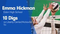 10 Digs vs Liberty Center/Hicksville Varsity Tri