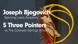 5 Three Pointers vs The Colorado Springs School