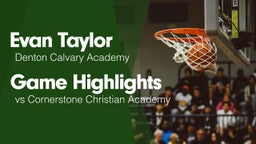 Game Highlights vs Cornerstone Christian Academy 