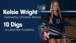 10 Digs vs Lakeview Academy 