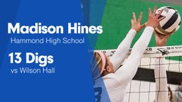 13 Digs vs Wilson Hall 