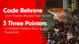 3 Three Pointers vs Glidden-Ralston Boys Varsity Basketball