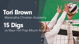 15 Digs vs Maur Hill Prep-Mount Academy 