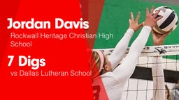 7 Digs vs Dallas Lutheran School