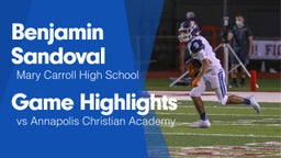 Game Highlights vs Annapolis Christian Academy 