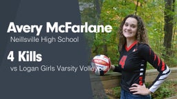 4 Kills vs Logan Girls Varsity Volleyball