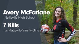 7 Kills vs Platteville Varsity Girls Volleyball