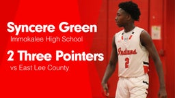 2 Three Pointers vs East Lee County 