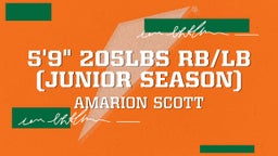 5'9" 205lbs RB/LB (Junior Season)