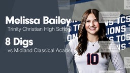 8 Digs vs Midland Classical Academy