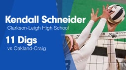 11 Digs vs Oakland-Craig 