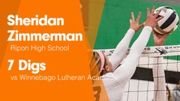 7 Digs vs Winnebago Lutheran Academy 