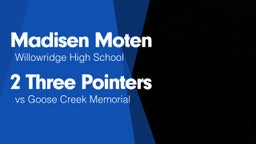 2 Three Pointers vs Goose Creek Memorial 
