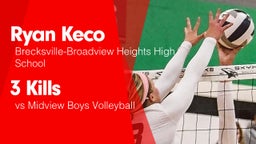 3 Kills vs Midview  Boys Volleyball