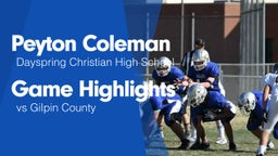 Game Highlights vs Gilpin County 