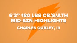 6'2” 180 lbs CB/S/ATH Mid-SZN Highlights
