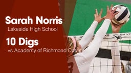 10 Digs vs Academy of Richmond County