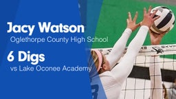 6 Digs vs Lake Oconee Academy
